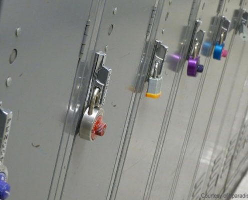 Lockers in hallway