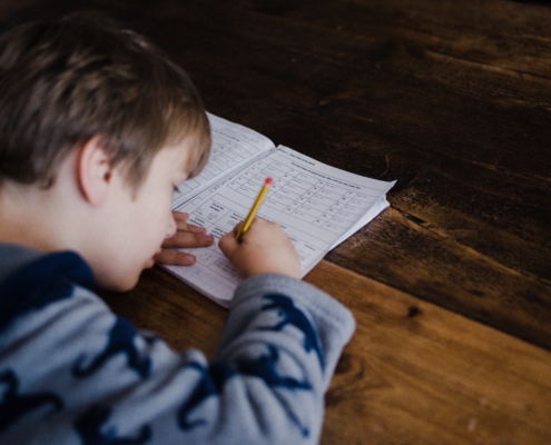 Child doing homework